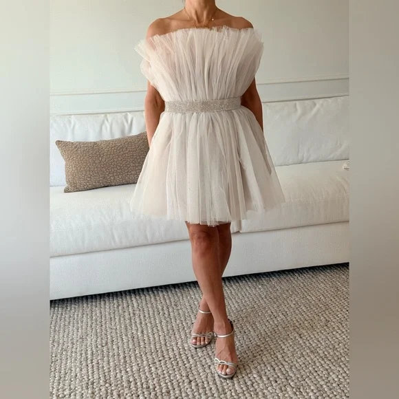 Bronx and Banco White Strapless Wedding Dress - Picture 5 of 10